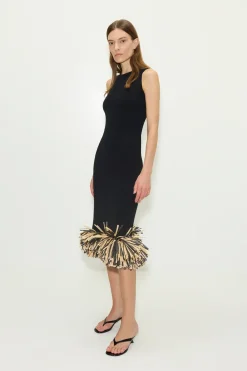 Boaboa raffia midi dress