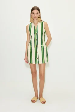 Carobcarob printed linen mini dress