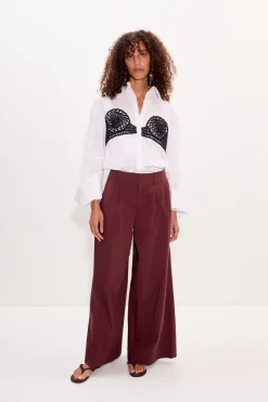 Marenmaren poplin crochet button up