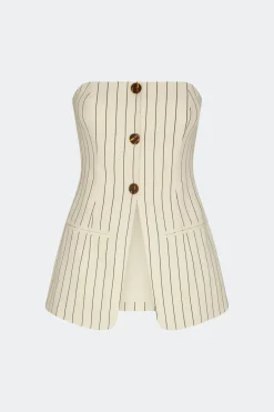 Morimori strapless linen top