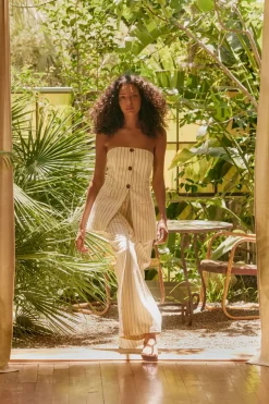Morimori strapless linen top