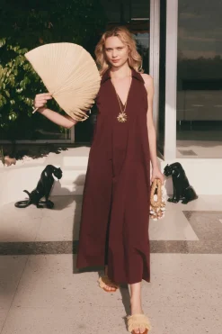 Navanava poplin midi dress