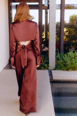 Nellanella satin wide leg pant