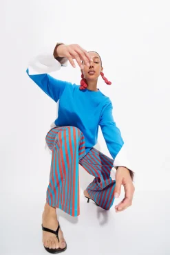 Pippip poplin combo sweater