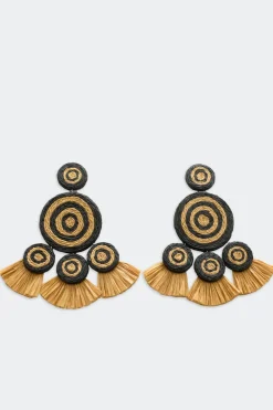 Raffiaraffia fringe deco earring