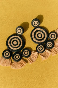 Raffiaraffia fringe deco earring